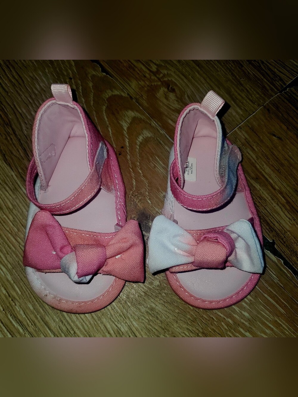 Baby Girls First Steps Pink Bow Sandals